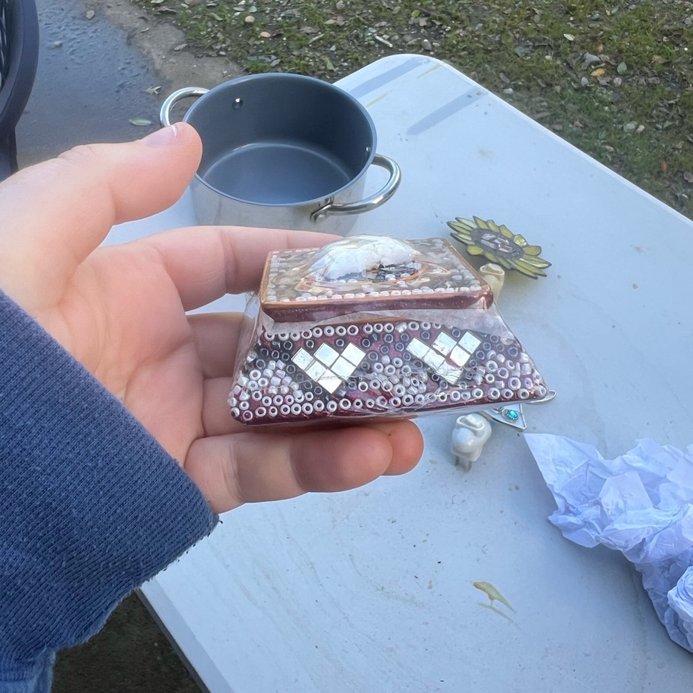Decorative Beaded Trinket Box